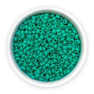 3mm size 8/0 Seed beads 20g Opaque bright teal green coated Czech rocailles NR 331-19001-16A58