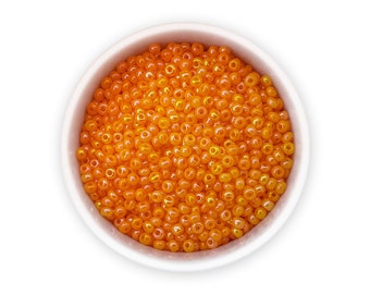 Seed beads 10/0 20g Opaque Bright Orange Rocailles Luster AB czech glass beads Preciosa ornela NR 331-19001-94110