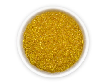 Czech seed beads size 8/0 (20g) Yellow Preciosa rocailles 3mm NR 311-19001-80010 Embroidery Colorfast