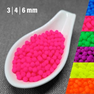 Czech Neon Glass Beads, Pink UV Reactive Druk Beads, 3mm 4mm 6mm Round Spacer Beads, Bright Colors for Jewelry Crafts