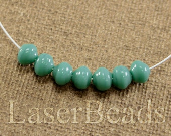 50pc Turquoise blue beads 6mm | Blue glass beads | Turquoise round Czech Glass | Opaque Blue beads Potato