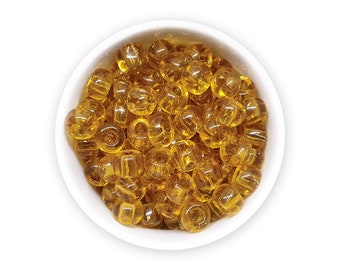 Czech pony beads 2/0 20g Transparent amber yellow seed beads 6mm Preciosa Ornela NR 668