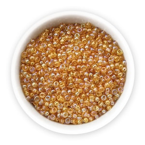 20g Seed beads 10/0 Amber Yellow AB Topaz Seed Bead Rocailles 331-19001-11050