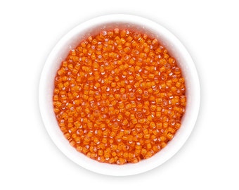 Glass seed beads 10/0 20g Orange white lined Czech rocailles NR 331-19001-95036