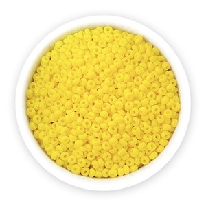 Preciosa Seed Beads size 10/0 20g Sunny Lemon Yellow Opaque Czech glass Rocailles NR 23-10 83110 Embroidery Colorfast