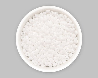 20g 9/0 White Czech Seed Beads size 9 Opaque Snow White Preciosa Ornela Rocailles NR 22-9 round small 311-19001-03050