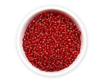 Perles De Rocaille Tchèques Vintage 6/0 - Cœur Rouge Et Blanc - 1/2 Kg - Années 90
