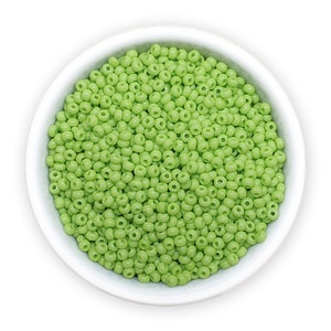 Perlas de semillas checas tamaño 11/0 (20 g) Opacas Verde Hierba Preciosa Rocailles 2 mm NR 311-19001-53310 Bordado Color sólido