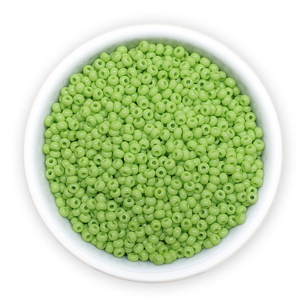 Czech Seed Beads size 11/0 (20g) Opaque Grass Green Preciosa Rocailles 2mm NR 311-19001-53310 Embroidery Colorfast