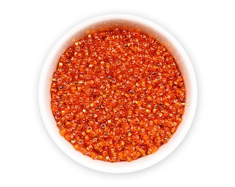 2mm 20g Seed beads 11/0 Orange Silver Lined Seed Bead Rocailles NR 39 Orange Seed beads