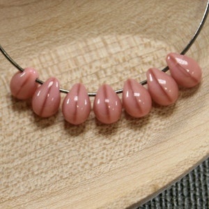 Teardrop beads 50pc 7mm | Coral pink teardrops | Czech glass teardrop beads | Opaque Salmon pink beads | Tear drop beads | Pink tear drops L