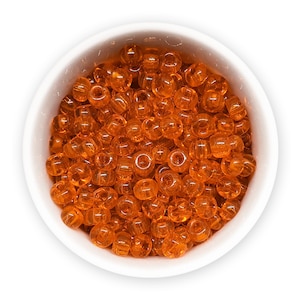 Orange Czech Seed Beads 5/0: Transparent Rocaille Beads, 20g  pony beads large hole NR 625