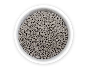 Cuentas de vidrio checo gris opaco de 20 g, 11/0, 2 mm, Roccailles 311-19001-43020