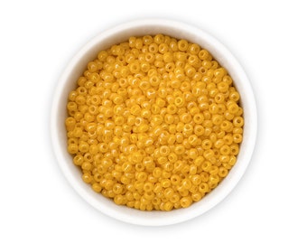 Glass seed beads 10/0 20g Sunny Yellow opaque Czech rocailles luster NR 331-19001-84130 Embroidery Colorfast