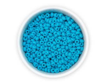 Size 8/0 Seed beads 3mm 20g Opaque blue Czech rocailles NR 311-19001-63050 Embroidery Colorfast *