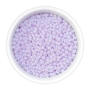 Czech Seed Beads size 8/0 (20g) Pastel Pale Purple Lilac Opaque Preciosa Rocailles NR 311-19001-23420 Embroidery Colorfast