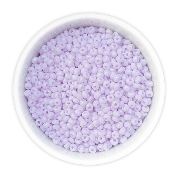 Czech Seed Beads size 8/0 (20g) Pastel Pale Purple Lilac Opaque Preciosa Rocailles NR 311-19001-23420 Embroidery Colorfast