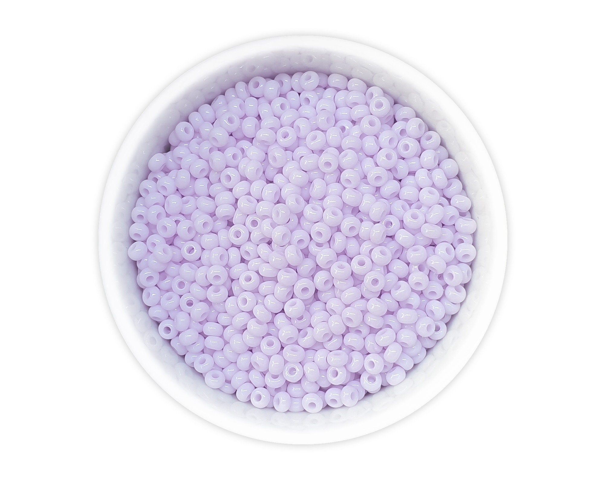 Czech Seed Beads size 10/0 (20g) Pastel Pale Purple Lilac Opaque Prec…