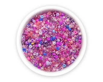 Mixed seed beads 20g pink Czech rocailles size 9/0 10/0 11/0 MIX-104 mix Assorted beads