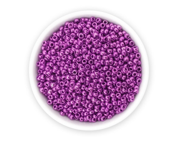 20g 10/0 seed beads Czech rocailles Bright Magenta pink Metallic Opaque  orchid NR 730 331-19001-18328M