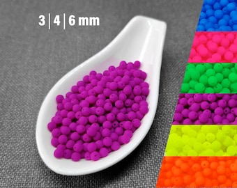 Neon Violette Tschechische Glas Gepresste Perlen, UV-reaktiv, 3 mm 4 mm 6 mm