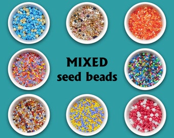 Glass seed beads Mixed Czech rocailles Preciosa rainbow mix mix Assorted beads