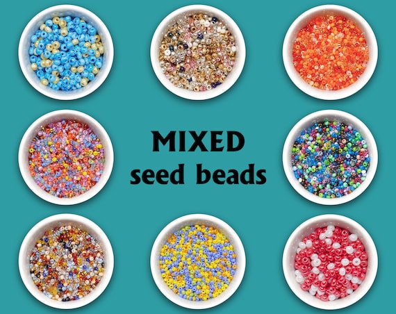 Czech Glass Seed Beads: Preciosa Rainbow Mix, 20g