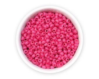 3mm size 8/0 Seed beads 20g Opaque bright pink coated Czech rocailles NR 331-19001-16A77