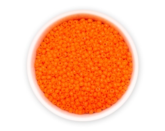 Opaque Bright Orange Czech Glass Seed Beads 11/0 (20g) NR 266