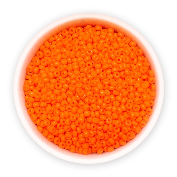 Seed beads 11/0 20g Opaque Bright Orange Seed Bead Rocailles NR 266 Orange czech glass beads Preciosa 93140 Embroidery Colorfast