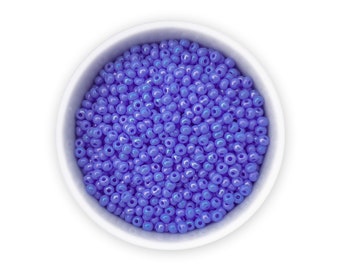 Opaque blue seed beads size 10/0 20g Czech Preciosa glass rocailles Luster AB NR 331-19001-34020