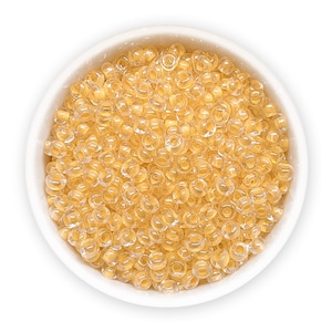 Czech Seed Beads size 7/0 20g Pale Sunglow Yellow Lined Preciosa Rocailles NR 163