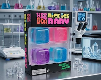 Needoh Nice Mini Cube Fidget Toy, Sensory Stress Ball, Soft Squeezable Anxiety Relief Toy, Desk Fidget Gift