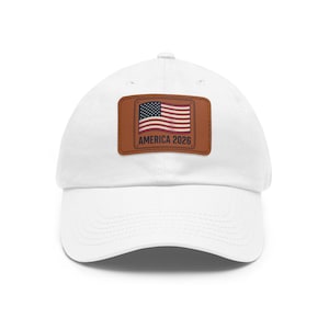 Waving American Flag Leather Patch Hat | America 2026