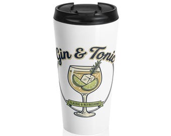 Caneca térmica para viagem de gin tônica | Copo de aço inoxidável para coquetéis
