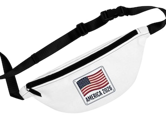 Bauchtasche mit amerikanischem Flaggenaufnäher | USA 2026 Festival-Bauchtasche