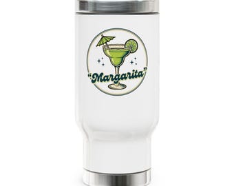 Margarita Cocktail Illustration Travel Mug | 14oz Stainless Steel