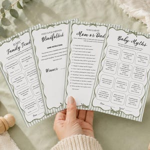Baby Shower Games Bundle, Baby Shower Games Printable,  Neutral Baby Sprinkle Activities, Funny Simple Baby Shower Games