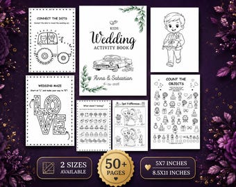 Wedding Activity Book For Kids, Children's Wedding Activity Book, Coloring Book Wedding, Kids Reception Table Activity, Wedding Table Game