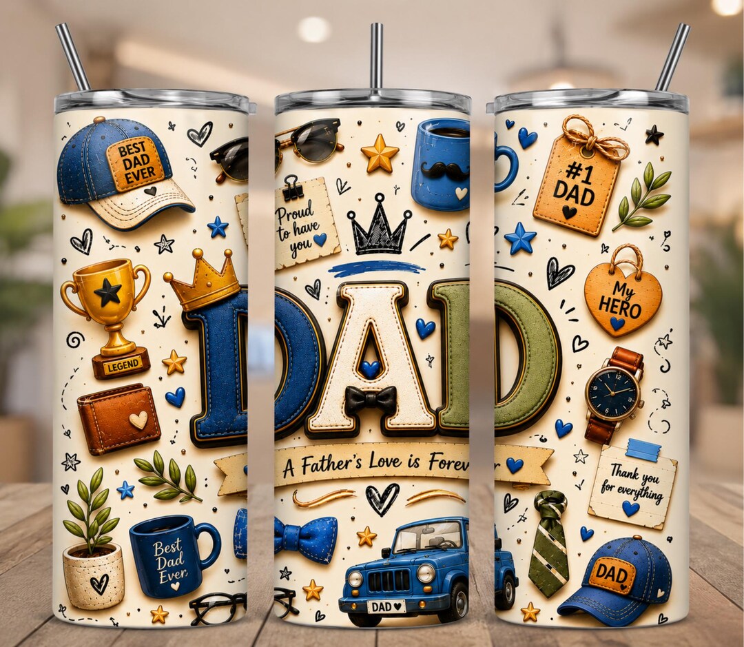 Best Dad Ever Tumbler Wrap Png for Men,father's Day 20oz Tumbler Wrap ...