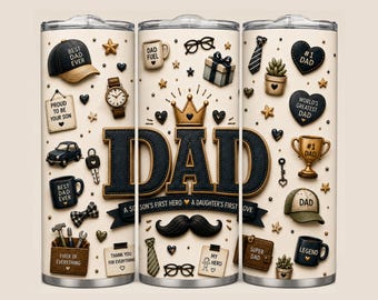 Diseño de sublimación para vaso térmico de 20 oz para el Día del Padre, diseño de sublimación para vaso térmico delgado de 20 oz sin costuras para el Día del Padre, PNG de sublimación para papá, vaso térmico delgado de 20 oz