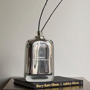 Vintage Giant Narciso Rodriguez Essence Factice Perfume Bottle, Chrome Mirror Glass Sculpture, Display Decor