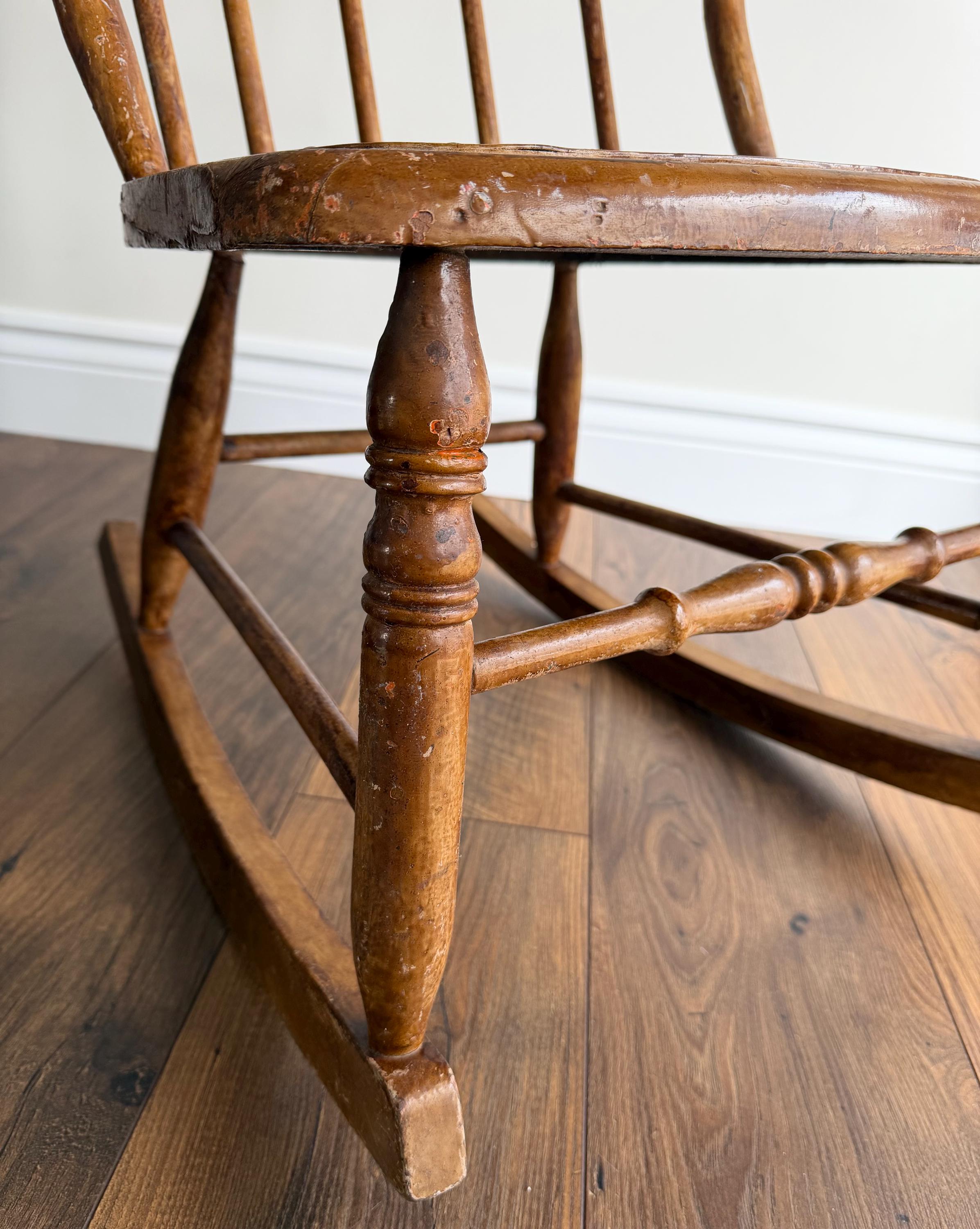 Tei Small Wood Rocker Antique Primitive Small Wooden Rocking Chair - Etsy