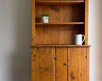 19th Century Primitive Pine  Cupboard with Original Patina