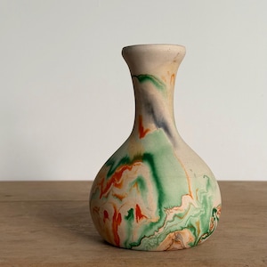 Vintage Nemadji Pottery Marbled Swirl Vase
