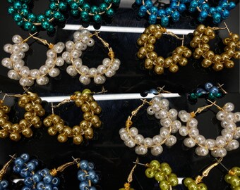 Pearl Gold Hoops, Hoop Earrings, Gold Hoops, Gold Hoops Pearl Earring, Hoops, Pearl Hoops, jewellery