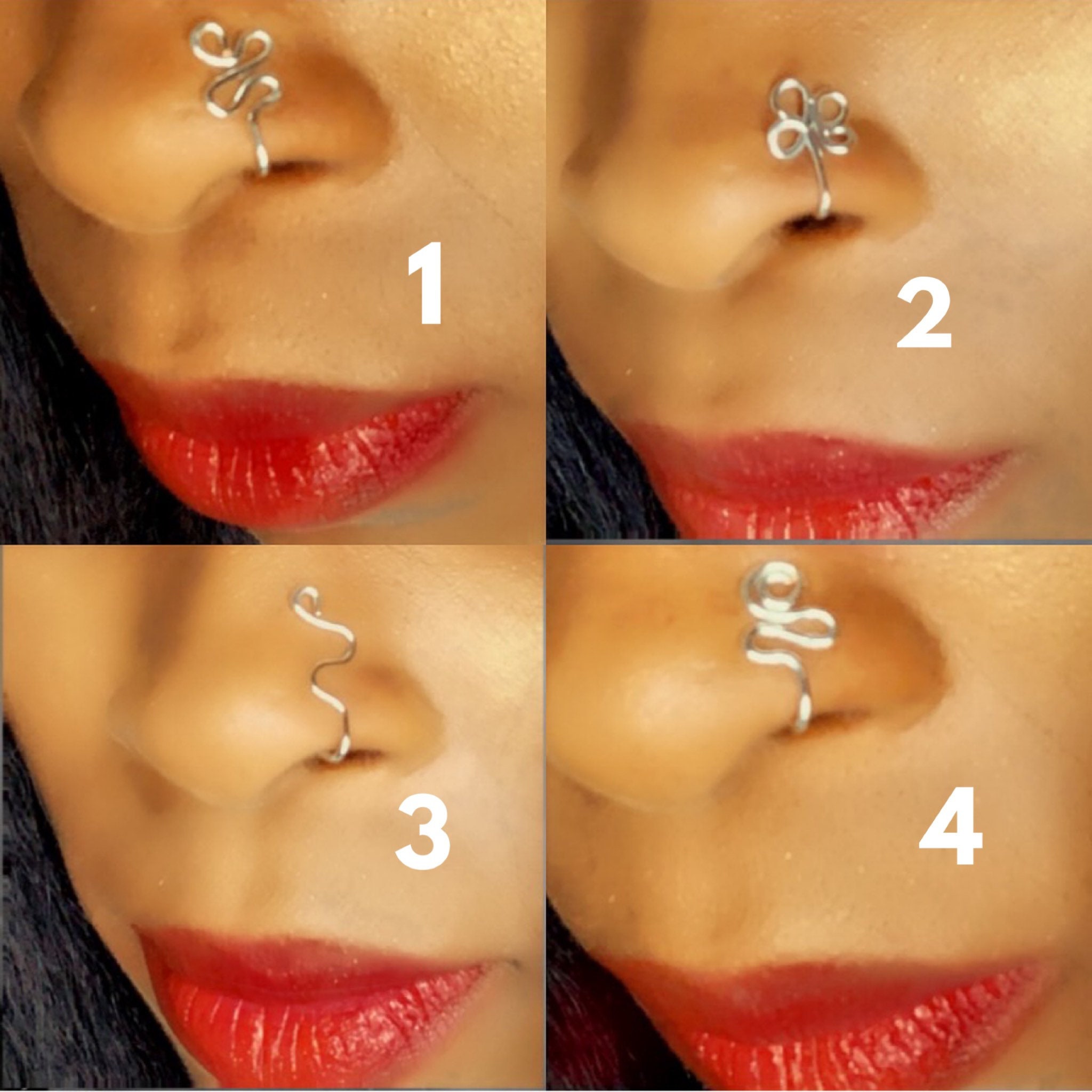 Silver Nose Cuffs Nose Cuff Ethnic Nose Ring silver nose Etsy