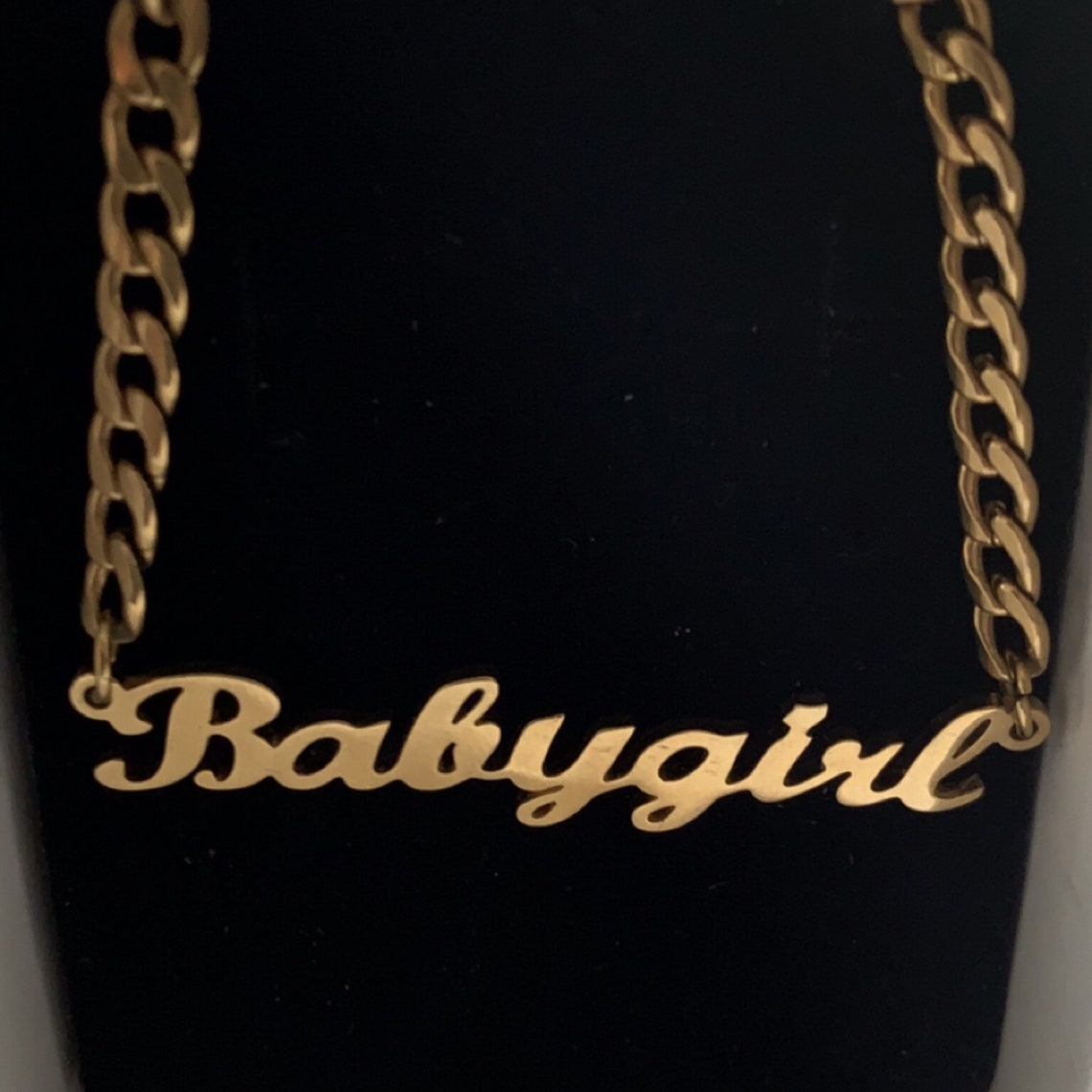 Gold Pendant Baby Girl Necklace Babygirl Necklace Inspiring Etsy