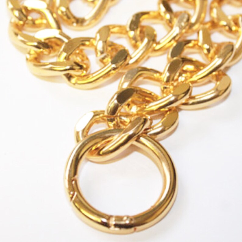 Gold Chunky Chain O Link Closure Necklace Chunky Oversize Etsy