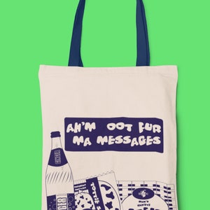 Messages Navy Tote Bag